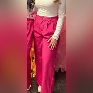Women's Pink Wide-Leg Pants
